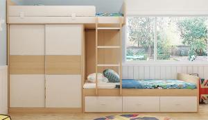 China Custom home furniture children wooden double bed designs bunk beds with storage drawers on sale