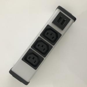 China 3 IEC C13 Outlets Electrical Extension Sockets With Double USB Ports on sale