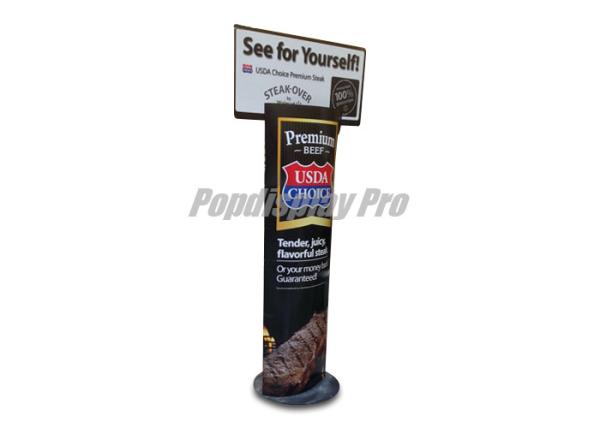 Quality Creative Design Floor Standing Cardboard Standee Totem Unit With Top Poster for sale
