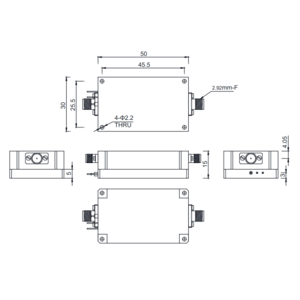1-40GHz P1dB 13 dBm RF Amplifier Module Wideband Low Noise Amplifier for satellite communications