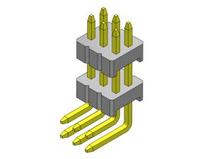 China Stack Straight Pin Female Header Connector Electrical Pin Connector 1.27mm on sale