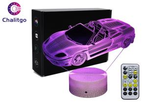 China Car 3D LED Illusion Lamps 7 Colors Boys Bedrooms 3 AA Battery With Timer on sale