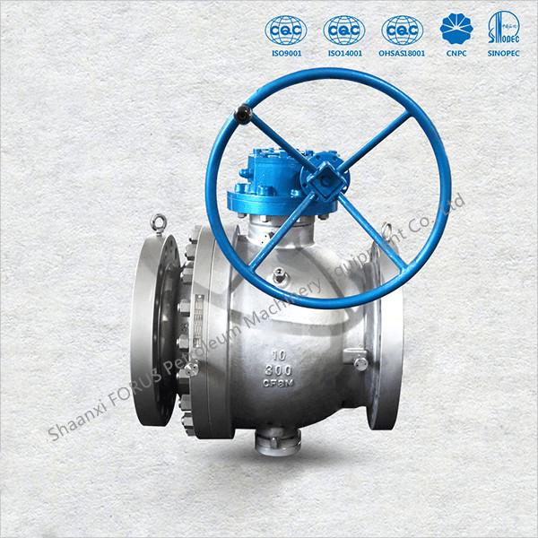 Quality 2" - 48" Cast Trunnion Ball Valve Fire Safe Blow Out Proof Stem Construction for sale