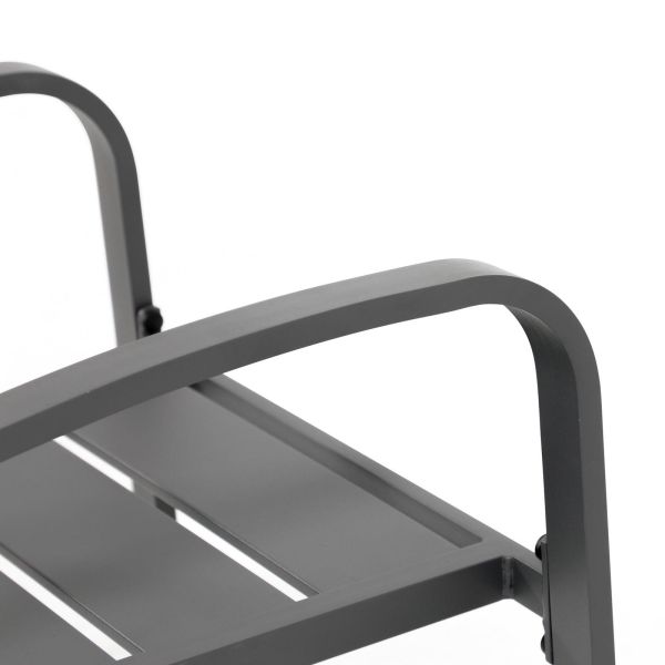 Extendable Metal Dining Table and Chair Set for 4-8 People in Courtyard by AJUNION