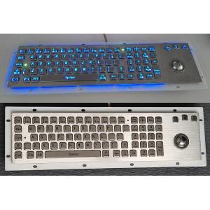 Rugged Backlit Metal Keyboard with Ergonomics Design Trackbal , USB interface
