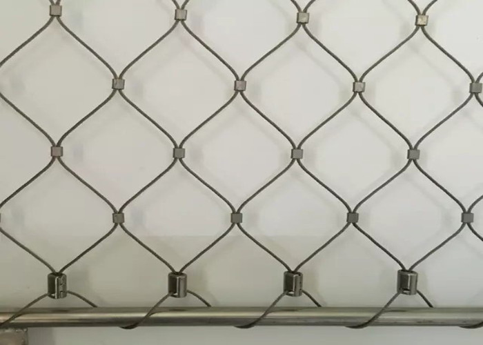 High Strength flexibility Stainless Steel Cable Netting for Architectural With Ferrule 3.0 mm rope 80*80 mm hole