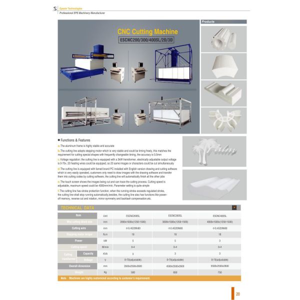 Eps Cnc Cutting Machine Styrofoam Cutting Machine