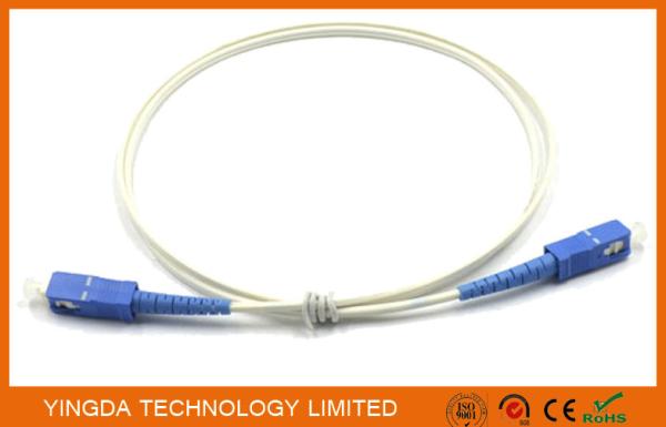 Quality FTTH Flat SC - SC Patch Cord Single Mode Fibre Patch Leads Simplex 1m White G657A1 for sale