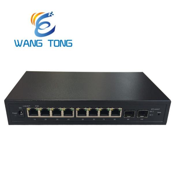 Quality Network Fiber Optic POE Switch 8GE Lan +2GX SFP Gigabit Ethernet Web SNMP Management for sale