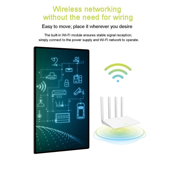 High Resolution Media Screen 43 Inch Wall Mount Digital Signage Advertising Player