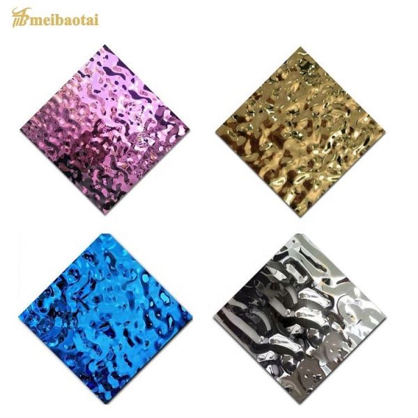 1219*2438mm Water Ripple Stainless Steel Sheet Four Feet Flat Shape