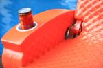 2 Person Solid Spring Foam Pool Lounger Orange Color Relaxation Multi Functional