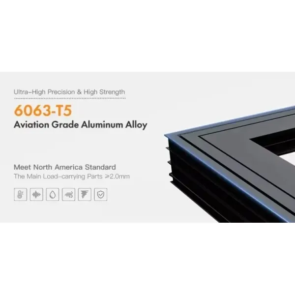 Double-Layer Tempered Glass Window Safety and Energy Saving Aluminum