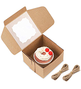 Small Treats White Bakery Cookie Boxes with Window 4x4x2.5 Inches Customized Packaging