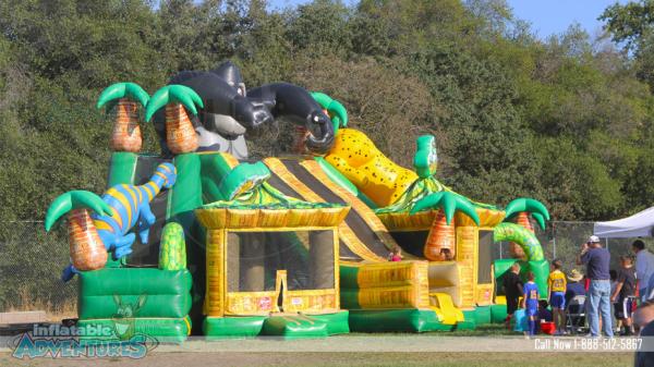 Quality Giant King Kong Inflatable Combo Childrens Bouncy Castle With Slide for sale