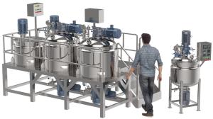 SS316/304 Liquid Detergent Mixer With Hydraulic Lifting And Double Jackets