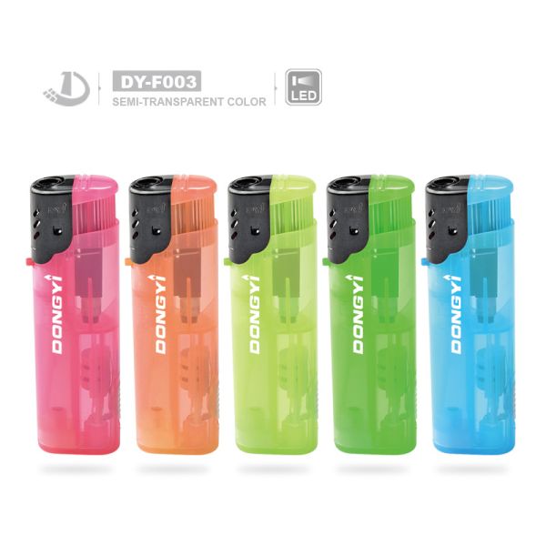 DY-F002 Torch Flame Windproof Plastic Butane Gas Lighter OEM