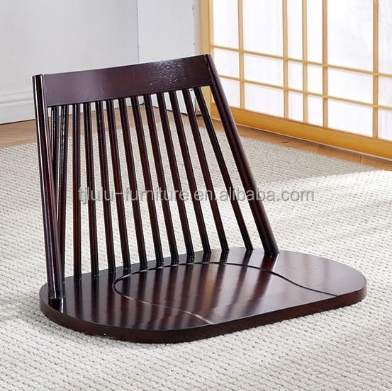 Solid Wood Dining Chair with Natural Floor Seating and Modern Tatami Seatback Design