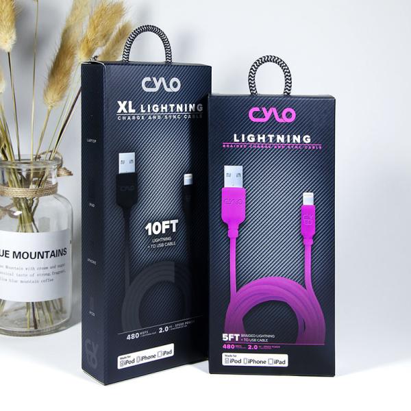 Quality 4C Printing Pantone USB Data Cable Packaging Box Custom Logo for sale