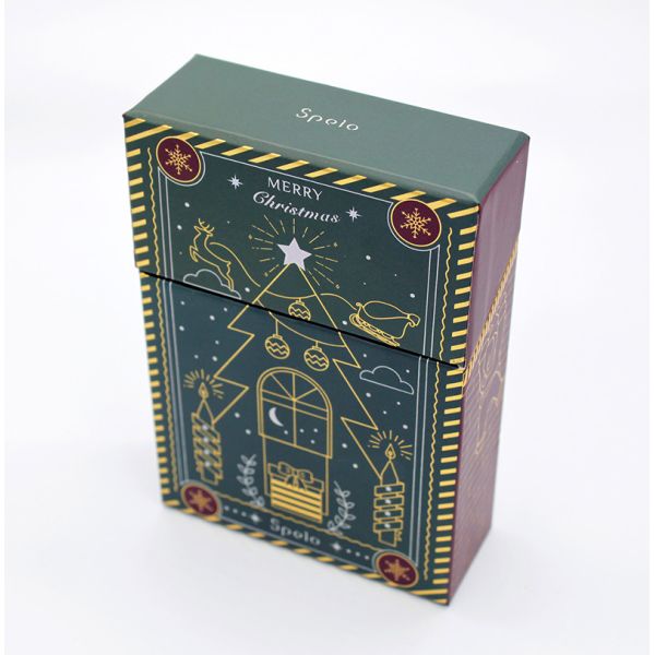 CMYK Christmas Paper Gift Box Finished Cosmetic Paper Packaging 70mm Length