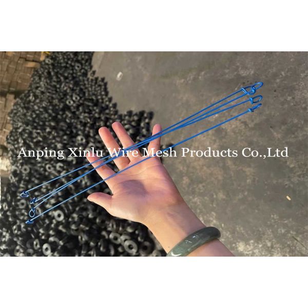 Blue Building Double Loop Tie Wire PVC Coated Q195 BWG16 With 160mm Long
