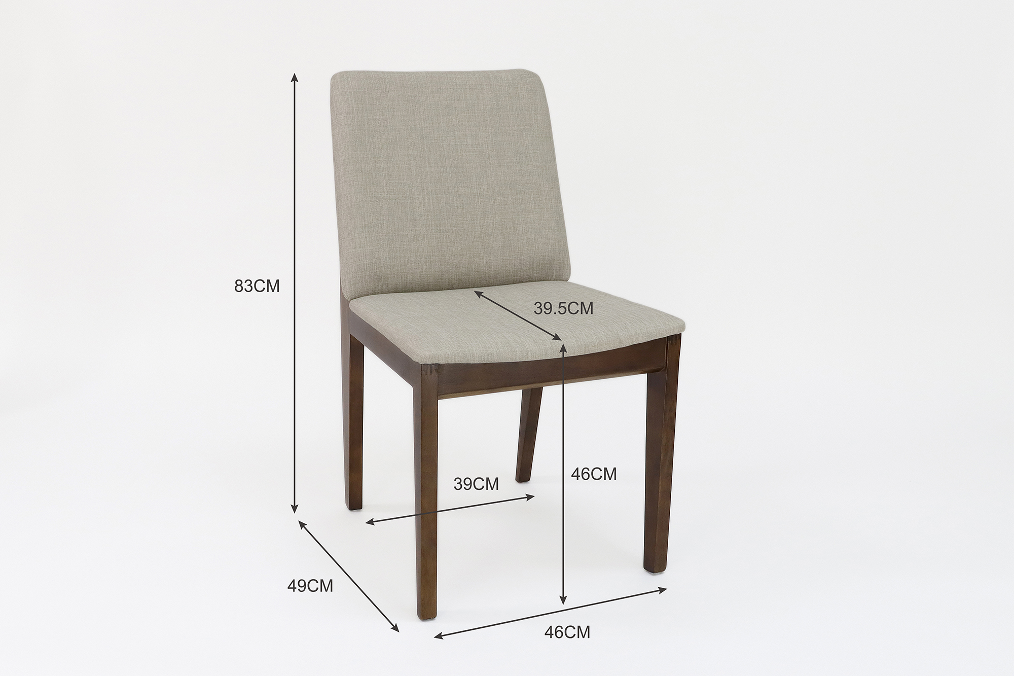 Modern Style Nitrolacquer Finish Solid Wood Dining Chair with Upholstery and Accent Arm