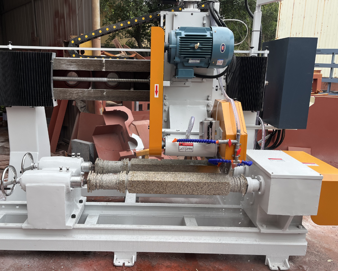 PLC CNC Stone Profiling Machine For Balusters Railings Balls Vases