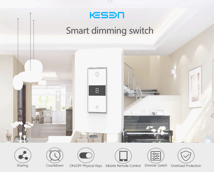 Home Automation Apple HomeKit Wifi Three Way Dimmer Switch 90-110v Remote Control Wireless