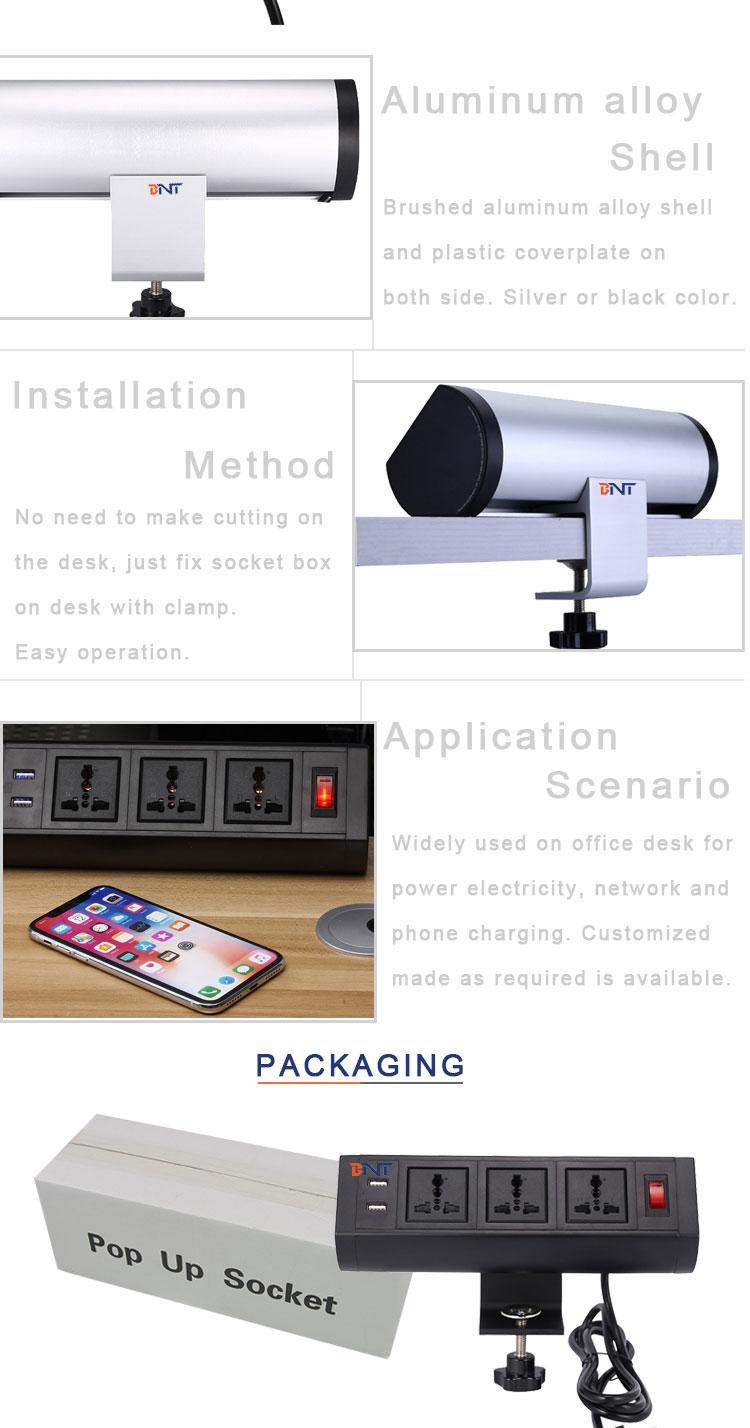 Aluminum alloy fixed on table clamp socket for office table