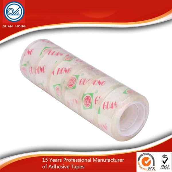 Quality Long Lasting BOPP Stationery Tape , 12mm Coloured Packaging Tape for sale