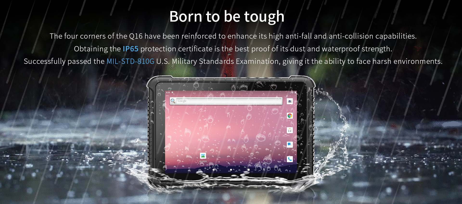 10.1" Octa Core 4G Android Rugged Tablet with IP65 Drop Resistance and Black Color