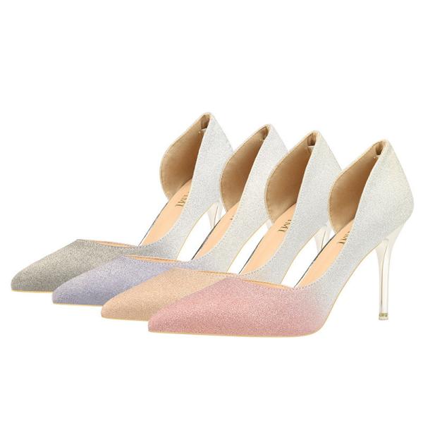 Quality ZM003 Autumn And Winter New Pointed Temperament European And American High Heels Gradient Stiletto Super High Heel Large for sale