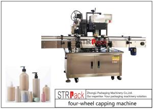 Auto Four Wheel Clamping Twisting Bottle Capping Machine Screw Capper