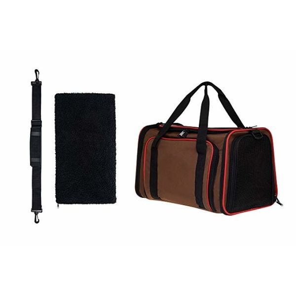 Breathable Brown Airline Approved Pet Carrier Bag For Puppies Kittens Rabbits