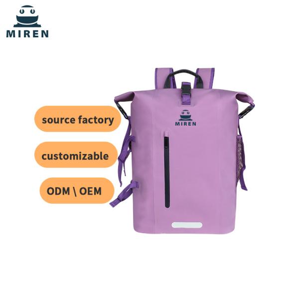 Quality 500D PVC Material Waterproof Dry Bag Backpack Purple Color 30L Capacity for sale