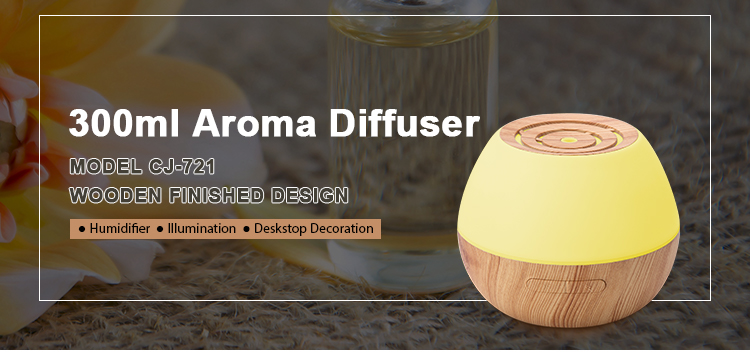 7 Color Led Wooden 300ml Mist Desktop Wood Grain Ultrasonic Diffuser