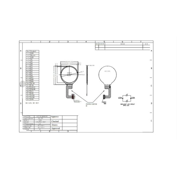 1.3 Inch Round TFT Display 240x240 Resolution 24 pins MCU Interface Driving IC GC9A01 300C/D brightness
