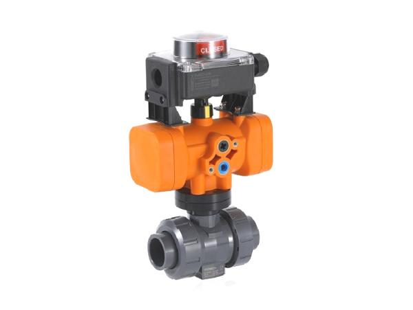 Quality Plastic Pneumatic Actuated Ball Valve Trapezoidal threaded union for sale