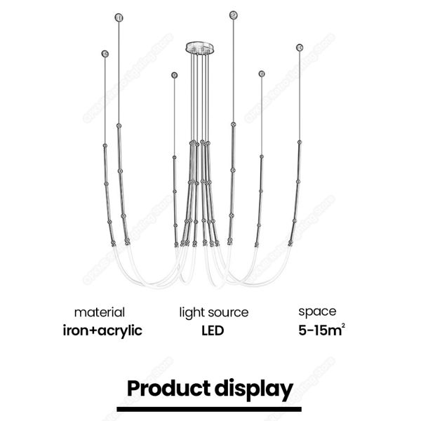 modern minimalistic line chandelier nordic designer creative lamps(wh-mi-450)