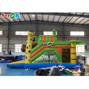 Zoo Themed Inflatable Bounce House Children'S Playground Water Slide