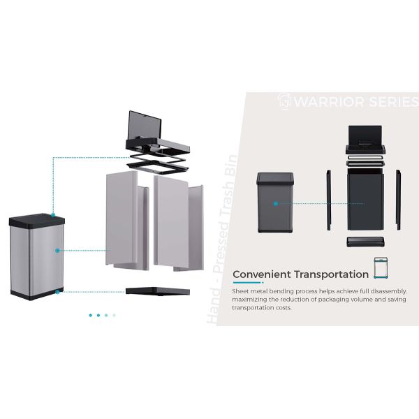 Save Shipping Costs with Detachable Multi-capacity Household sealed Stainless Steel Trash Cans