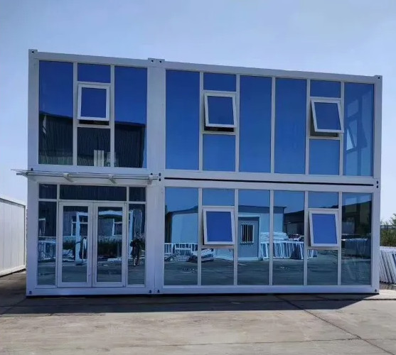 Glass Curtain Wall Prefabricated Steel Frame Office Container Showroom House