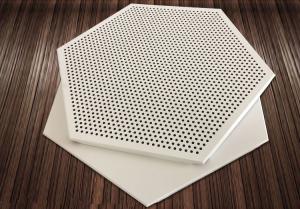 Plain Hexagonal Sound Absorption Ceiling Panels Pre Painted 404mm