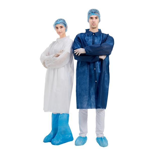 Quality 80gsm Doctor Lab Coats , Disposable Polypropylene Lab Coat With Buttons for sale