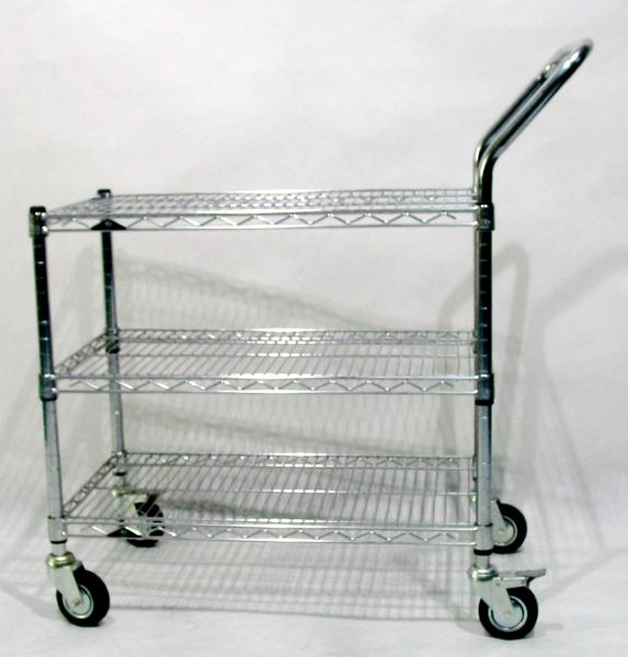 Quality 200KG Load 3" Casters Anti Static ESD Chrome mesh trolley for sale