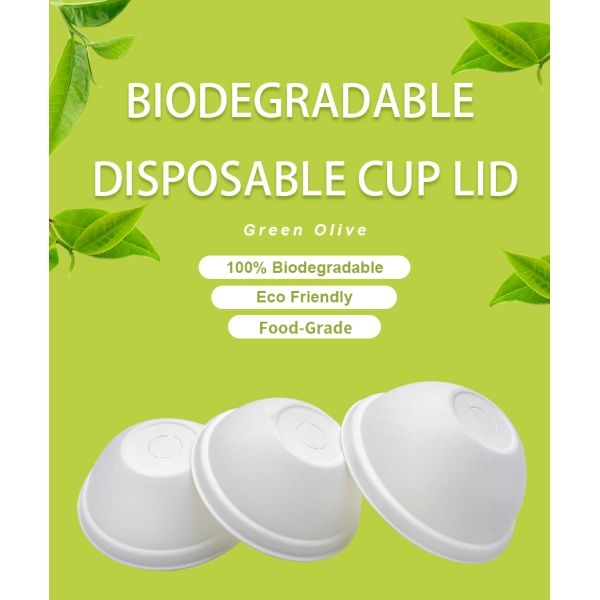 Bagasse Pulp Eco Coffee Cup Lids With 80mm/90mm Diameter For 8oz Cups