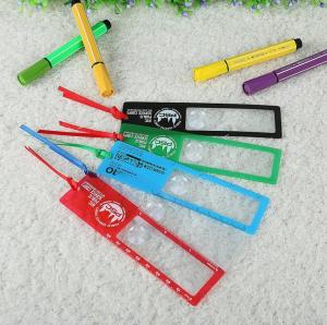 China Cheap PVC Crad Bookmark Magnifier / Ruler Magnifier / Bookmark With Magnifier , Custom Print Your Own Logo, 189*65MM on sale