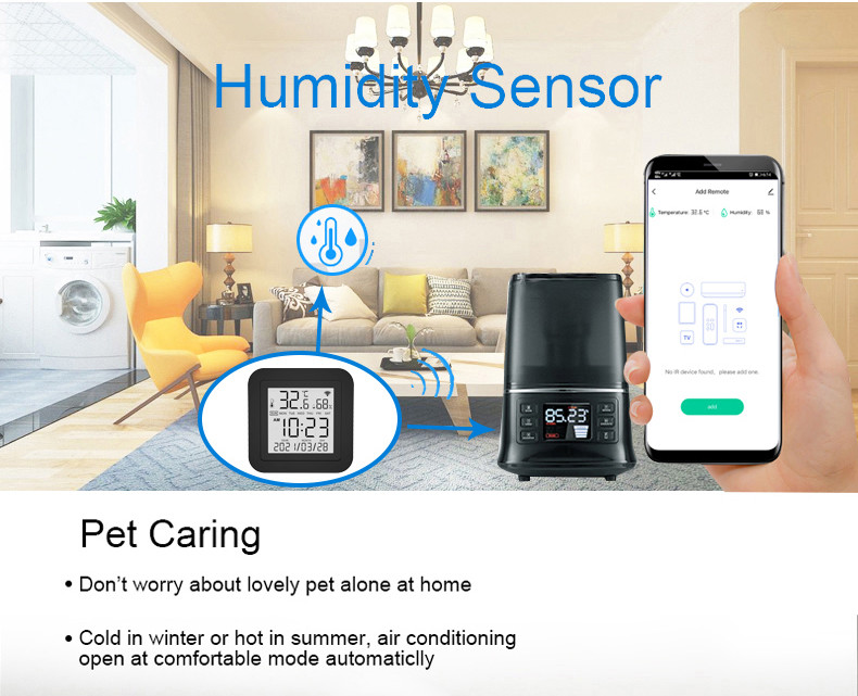 10m Wifi Smart IR Remote Control With Temperature And Humidity Sensor AC Works With SMART SPEAKER