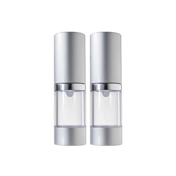 Silver Color Airless Cosmetic Bottles Customized 15ml - 30ml Easy To Carry