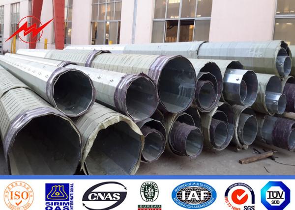 Quality 65FT Gr65 Material 6mm Electric Power Pole 3 Sections with climbing Rungs for sale